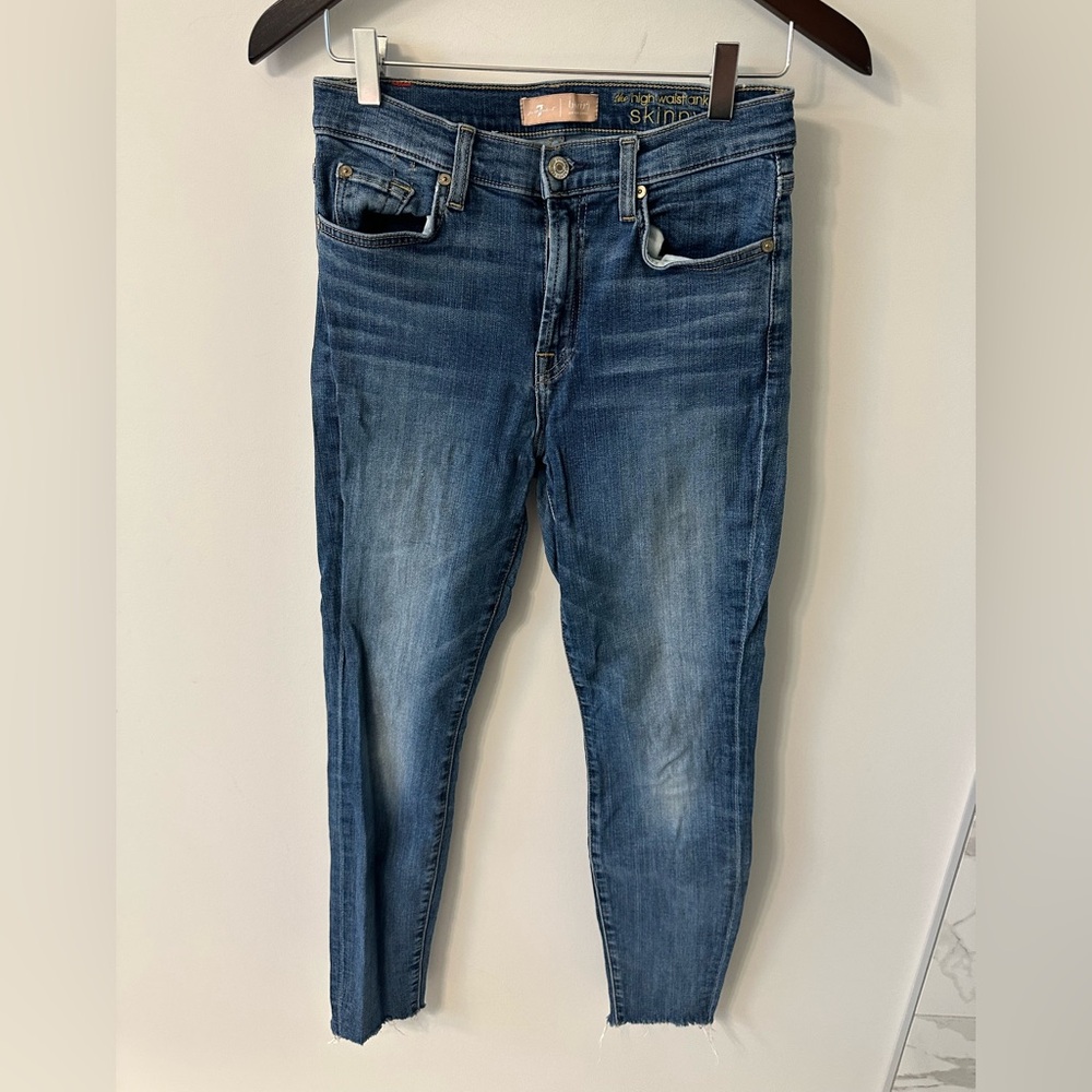 7 For All Mankind Dark Blue Skinny Jeans